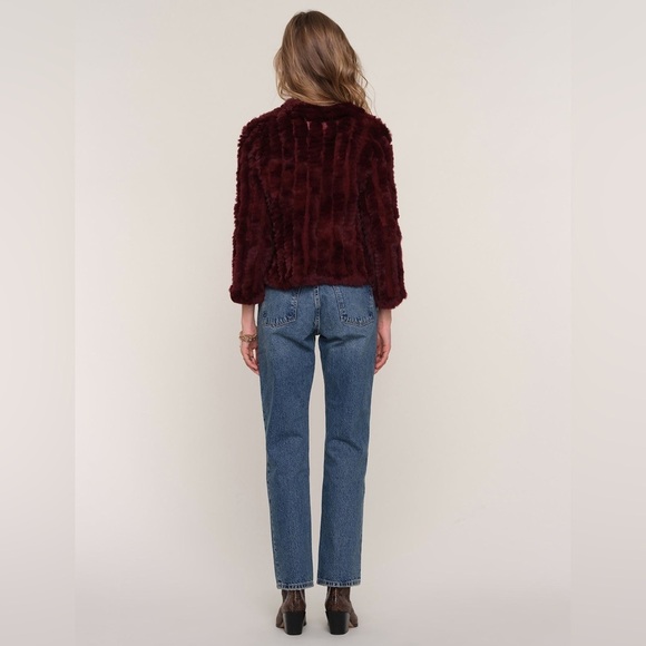 Heartloom Rosa Rabbit Fur Jacket Wine - Picture 3 of 12